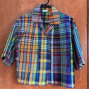 Dries Van Noten Madras Plaid Button Down Shirt